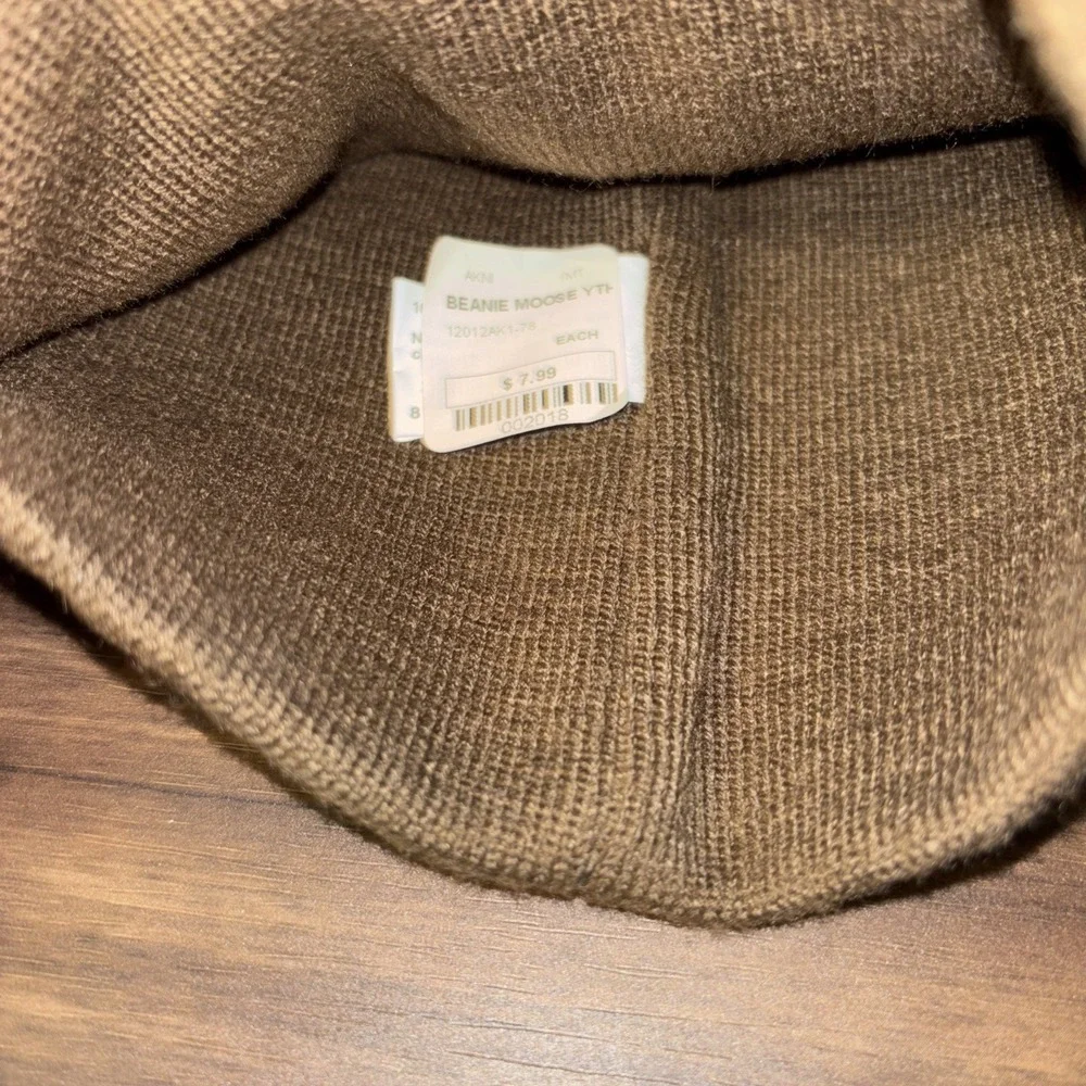 New Alaska Youth Winter Moose Ears Beanie Hat Toboggan Blue Brown Embroidered